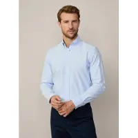 Hackett Washed Oxford Tailored Fit Skjorte Med Lange Ermer