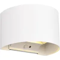 TRIO LED oppladbar utendørs vegglampe Talent, hvit, bredde 16 cm, sensor