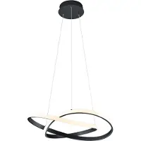TRIO Course LED-pendellampe, svart, 3000 K, Ø 60 cm, metall