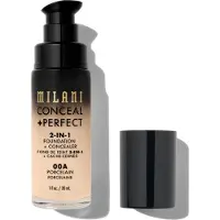 Milani CONCEAL & PERFECT LIQUID FOUNDATION 00A Porcelain