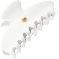 Balmain Paris ACCESSORIES Cellulose Acetate Pince à cheveux Large White 18k Gold