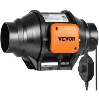 Vevor Inline-kanalvifte, 102 mm 129,7 CFM med variabel hastighetskontroller, stillegående AC-motorventilasjonsavtrekksvifte for kjøleforsterker, dyrketelt, hydroponikk