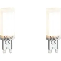 LUEDD Sett med 2 G9 3-trinns dimbare LED-pærer opal 4,5W 500lm 4000K
