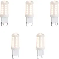 QAZQA Sett med 5 G9 dimbare LED-pærer opal 3W 250lm 2700K