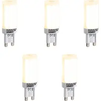 LUEDD Sett med 5 G9 3-trinns dimbare LED-pærer Opal 4,5W 500lm 2700K