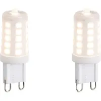LUEDD Sett med 2 G9 dimbare LED-pærer opal 3W 250lm 3000K