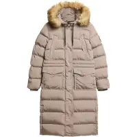 Superdry for woman. W5011788A Everest Foux beige coat (L), Casual, Recycled Polister, Sustainable