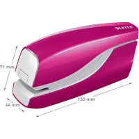 Leitz WOW NeXXt - Elektrisk stiftemaskin - 10 ark / 1 mm - No.10 - metallisk rosa