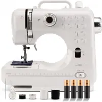 Clatronic NM 3795, Hvit, Semi-automatisk symaskin, Sying, Knapper, Jekk, Rotasjon, Elektrisk, 7,2 W