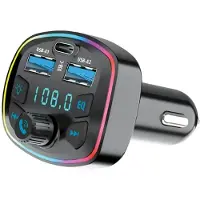 Forever TR-360 Bluetooth FM-sender m. USB-A/USB-C billader - svart