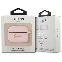 GUESS GUAPSSSI AirPods Pro-deksel rosa/rosa Silikon Vintage Script