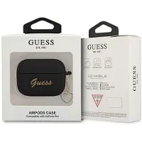 GUESS GUAPLSCHSK AirPods Pro-deksel svart/svart Silikon Charm Heart Collection