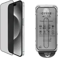 GUESS iPhone 16 2,5D skjermbeskytter i herdet glass - 9H - svart kant