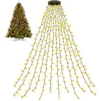 Mtp Products LED-lyskjede til juletre med ring - 200 LED, EU-plugg, 1.5m - varmhvit