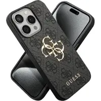 GUESS iPhone 15 Pro 4G Big Metal Logo Hybrid-deksel - Grå