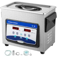 Vevor Ultralydrenser 3,2L Smykkerens Ultralydmaskin Digital Ultralydrenser for Deler Varmeapparat Timer Smykkerenssett Industriell Sonic Rengjøringsmiddel for Smykker, Klokke, Ring, Tannlege Glass