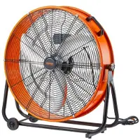 Vevor trommelvifte, 24-tommers høyhastighets industriell verkstedvifte, kraftig kommersiell bruk med 3 hastigheter, 8600 CFM, 360° justerbar vippefunksjon for industriell gulvvifte for lager, verksted