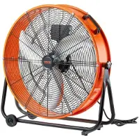 Vevor trommelvifte, 24 tommers høyhastighets industriell verkstedvifte, kraftig kommersiell bruk 3-trinns 8600CFM, 360° justerbar tilting, 0-2t timer industriell gulvvifte for lager, verksted, fabrikk