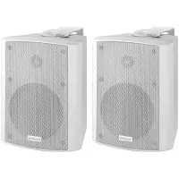 Monacor MKA-50SET/WS, 2-veis, 2.0 kanaler, Koblet med ledninger (ikke trådløs), 40 W, 60 - 20000 Hz, Hvit