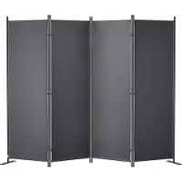 Vevor Room Divider 4-panels sammenleggbar personvernskjerm 88,2"x11,8"x67,3" mørkegrå