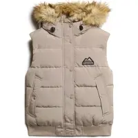 Superdry for woman. W5011784A Waistcoat Everest beige (L), Casual, Recycled Polister, Sustainable
