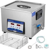 Vevor Ultralydrenser 15L Smykkerens Ultralydmaskin Digital Ultralydrenser for Deler Varmeapparat Timer Smykkerenssett Industriell Sonic Rengjøringsmiddel for Smykker, Klokke, Ring, Tannlege Glass
