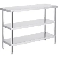 Vevor Rustfritt stål Matlagingsbord Kommersielt kjøkken Arbeidsbord 18"x48