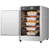 Vevor matvarmerboks, 5-etasjes konsesjonsvarmer med vannbrett, 5 panner, justerbare hyller med én dør, matvarmerskap i rustfritt stål, ideell for oppbevaring av pizza, kylling, restaurant