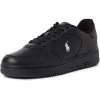Ralph Lauren for man. 809891791002 Masters Coury Leather Sneakers black (43), Flat, Laces, Casual