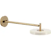 UMAGE LED-vegglampe Asteria Long, hvit/messing, stikkontakt