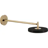 UMAGE LED-vegglampe Asteria Long, svart/messing, stikkontakt