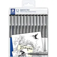 Staedtler Fineliner pigment liner black 12pcs