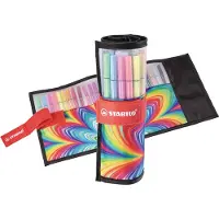 Stabilo Pen 68 Arty Pennesett I Rullepennal Assortert 25 Enheter