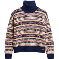 Superdry for woman. W6110617A Navy Textured Stripe Pattern Sweater (M), Casual, Wool