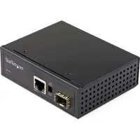 StarTech.com Startech Industrial Fiber to Ethernet Media Converter, 1Gbps SFP to RJ45/ Cat6, Singlemode/Multimode Optical Fiber to Copper Gigabit Eternet Network, 12-56V DC, IP-30/ -40 to +75C - Fiber Media Conve