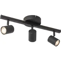 QAZQA Takspotlight svart GU10 50mm 3-lys inkl. bakgrunnsbelysning og 3-veis bryter - Back Up
