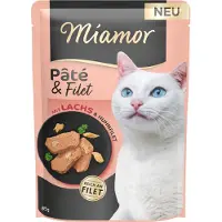 Miamor Pâté & Filet 10 x 85 g - med laks