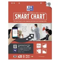Oxford SmartChart - Arktavlepapir - 600 x 800 mm - 20 ark - hvit - vanlig - 6 hull