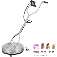 Vevor 20" høytrykksspyler overflaterens med håndtak og hjul, betongrens i rustfritt stål 4500 Max PSI, 3/8" kobling og 1/4" adapter Power Washer Gulvfeste, For gulvoppkjørsel, uteplass