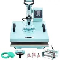 Vevor Heat Press Machine 15x15 i 8 i 1 med 30oz Tumbler Press T-skjorter Grønn