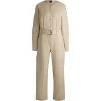 BOSS for woman. 50536843 Daiyla beige jumpsuit (XL), Casual, Viscose, Long sleeve