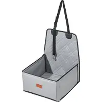 Vevor hundebilsete, hundebelte for bil med støtteramme, kjæledyrbilsete med klipsbar sikkerhetsbånd, bomullsfyll, hundebilseng for liten hund opptil 11,6 kg, grå