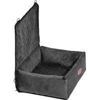 Vevor hundesete, bilsete med oppbevaringslomme, sikkerhetsbånd med klips, svamp og PP-bomullsfyll, bilseng for små og mellomstore hunder opptil 18 kg, svart