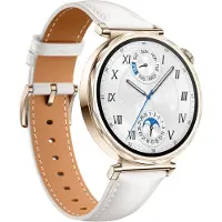 Huawei Watch GT 5 - 41 mm - rustfritt stål - smartklokke med stropp - composite leather - hvit - håndleddstørrelse: 120-190 mm - display 1.32" - NF...