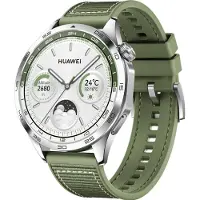 Huawei | Klokke GT 4 (46mm) - Smartklokke med reim - håndleddsstørrelse: 140-210 mm - Rustfritt stål/grønn reim