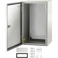 Vevor NEMA stålskap, 50,8 x 30,5 x 25,4 cm NEMA 4X stål koblingsboks, IP66 vanntett og støvtett, utendørs/innendørs elektrisk koblingsboks, med monteringsplate