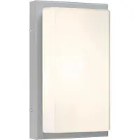 LCD Utendørs vegglampe 059, stål, opalglas, 29 cm, IP44, E27