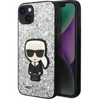 Karl Lagerfeld KLHCP14MGFKPG iPhone 14 Plus 6,7 "hardcase sølv / sølv Glitter Flakes Ikonik