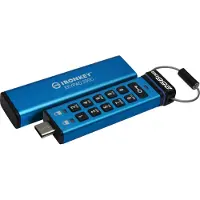 Kingston IronKey Keypad 200C - USB-flashstasjon - kryptert - FIPS 140-3 Level 3 - 256 GB - USB-C 3.2 Gen 1