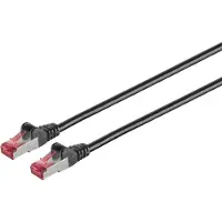 S-Impuls S/CONN maximum connectivity Netzwerkkabel-Patchkabel, cat 6A, S/FTP, PIMF, Halogenfrei, GHMT-ZERTIFIZIERT, schwarz, 0,25m (75711-A0.25S)